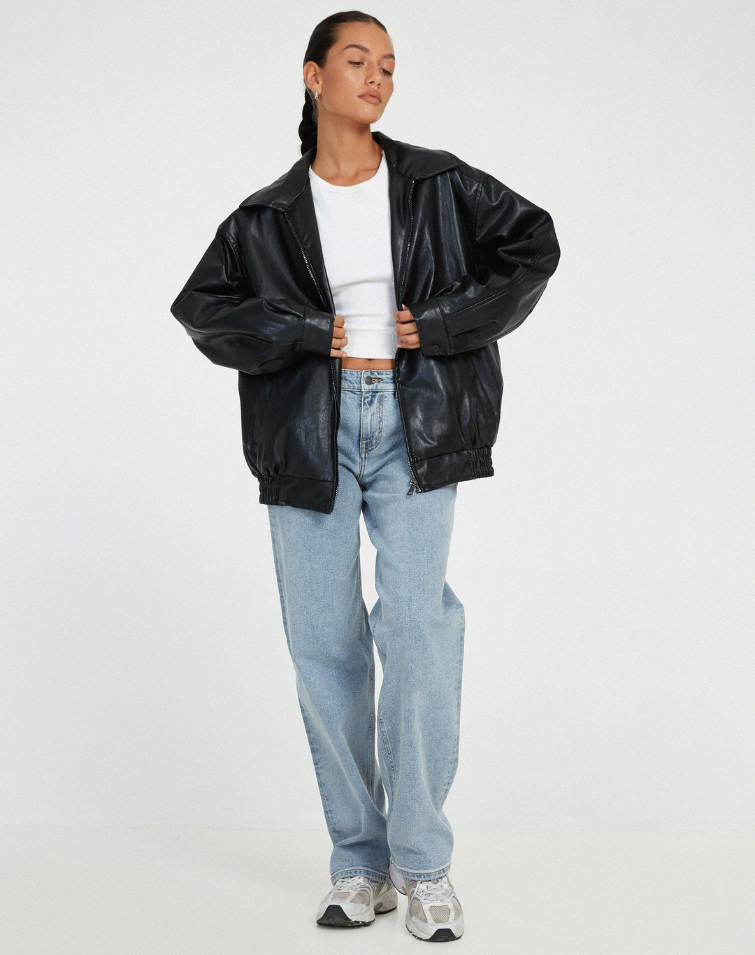 Women's Leather Winter Jacket | Long
