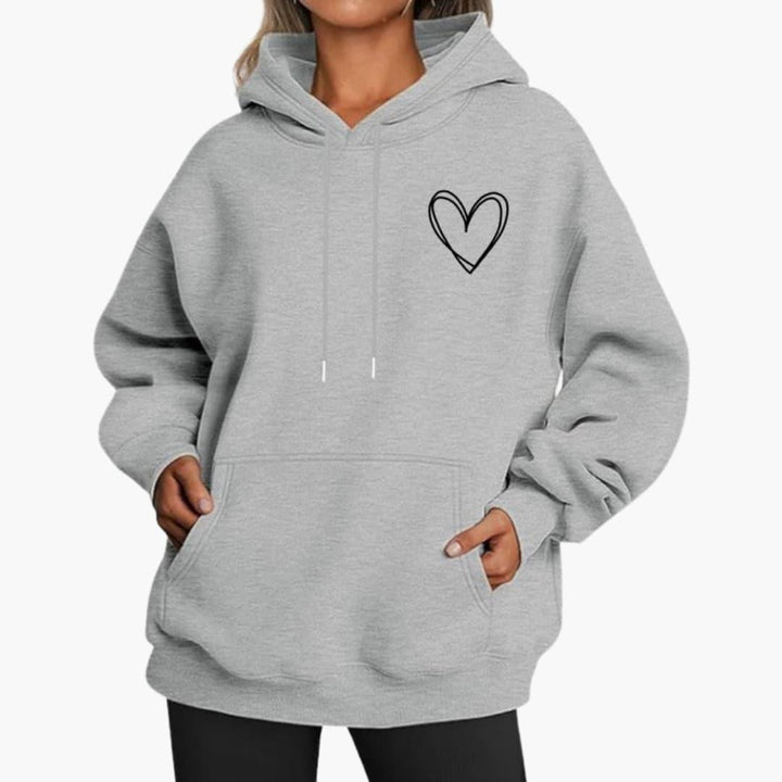 Women's Hooded Sweatshirt | Heart Print