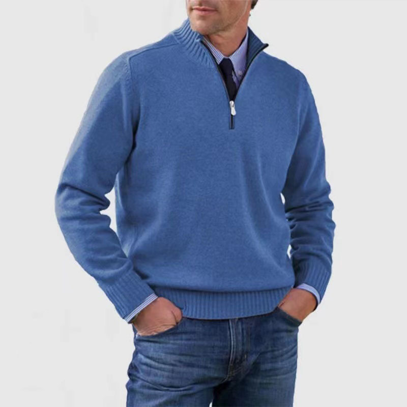 Men's Stand-Up Collar Sweater | Zip