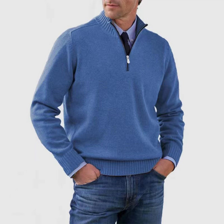Men's Stand-Up Collar Sweater | Zip