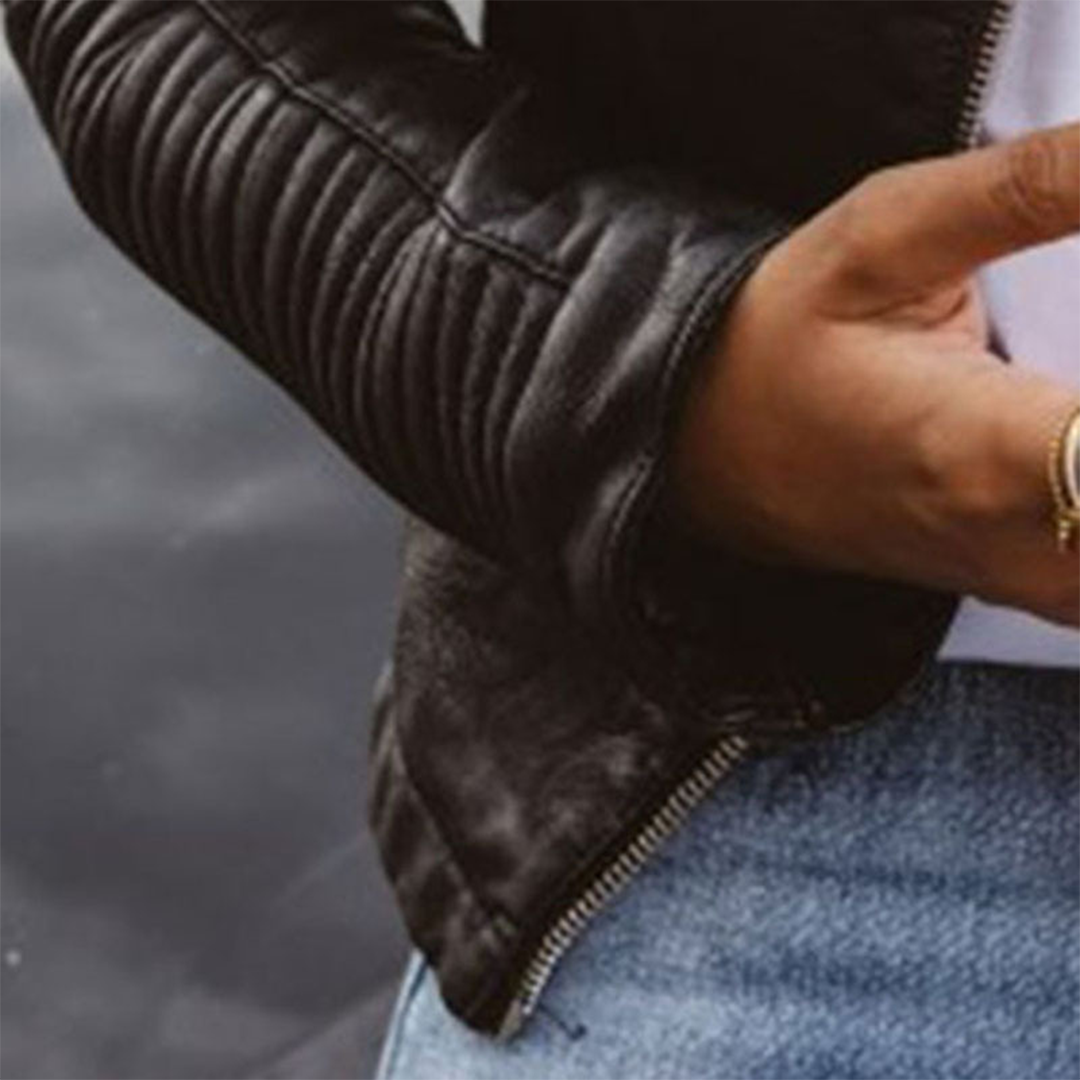 Women's Tight Leather Jacket | Zip