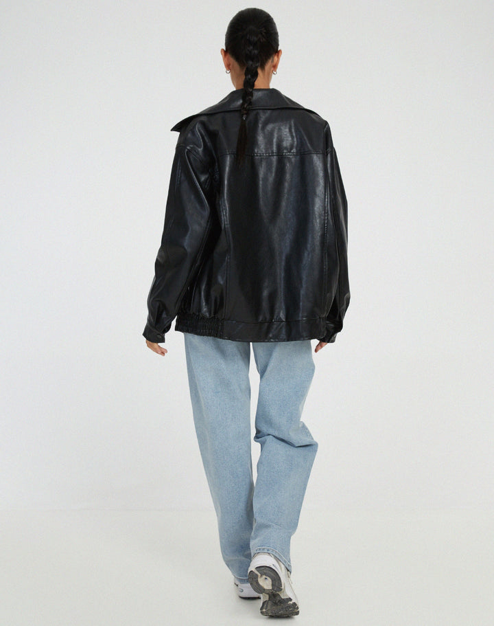 Women's Leather Winter Jacket | Long