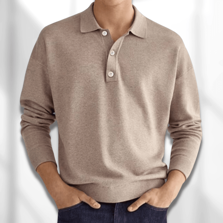Men's Jumper Polo Shirt | Long Sleeve