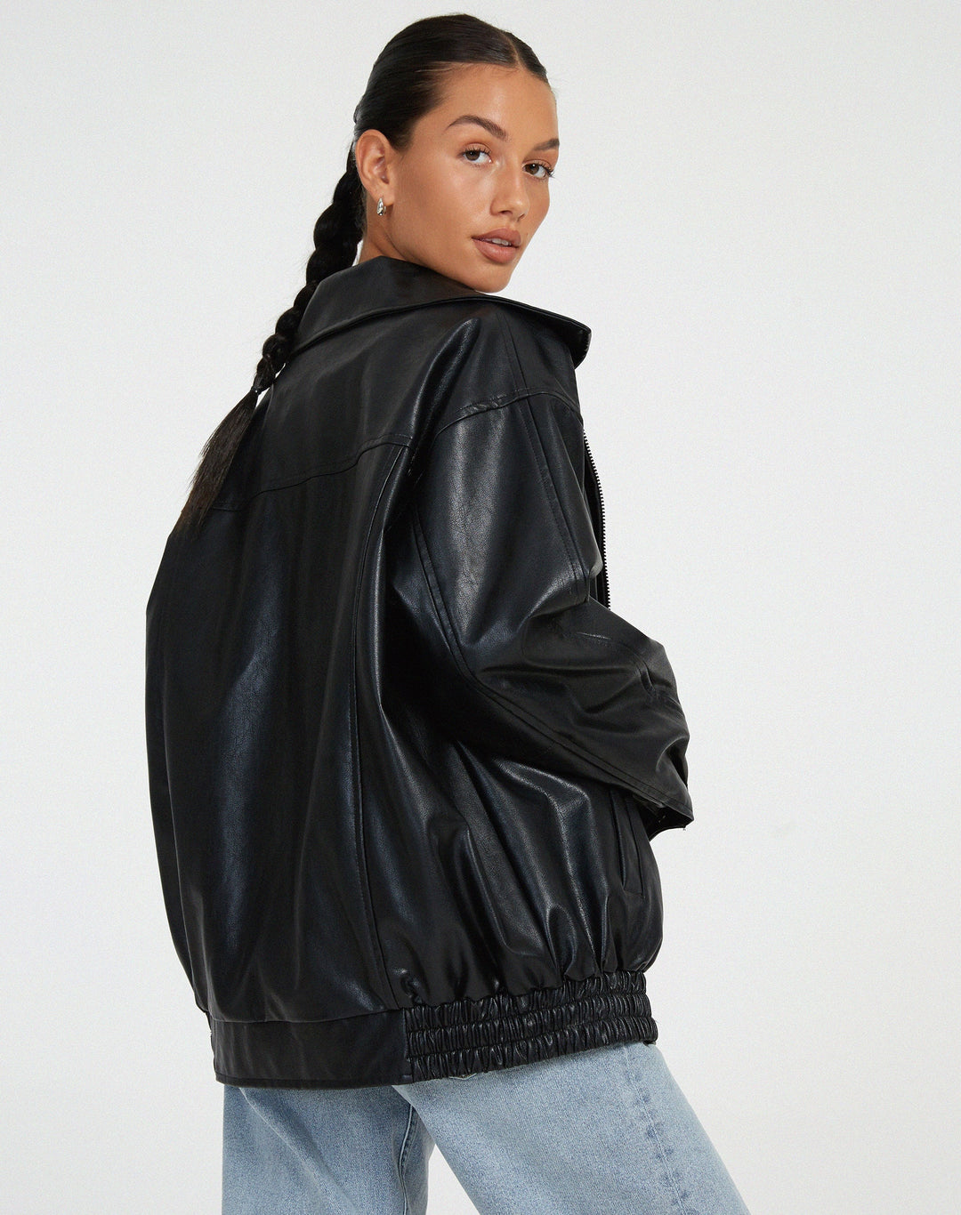Women's Leather Winter Jacket | Long
