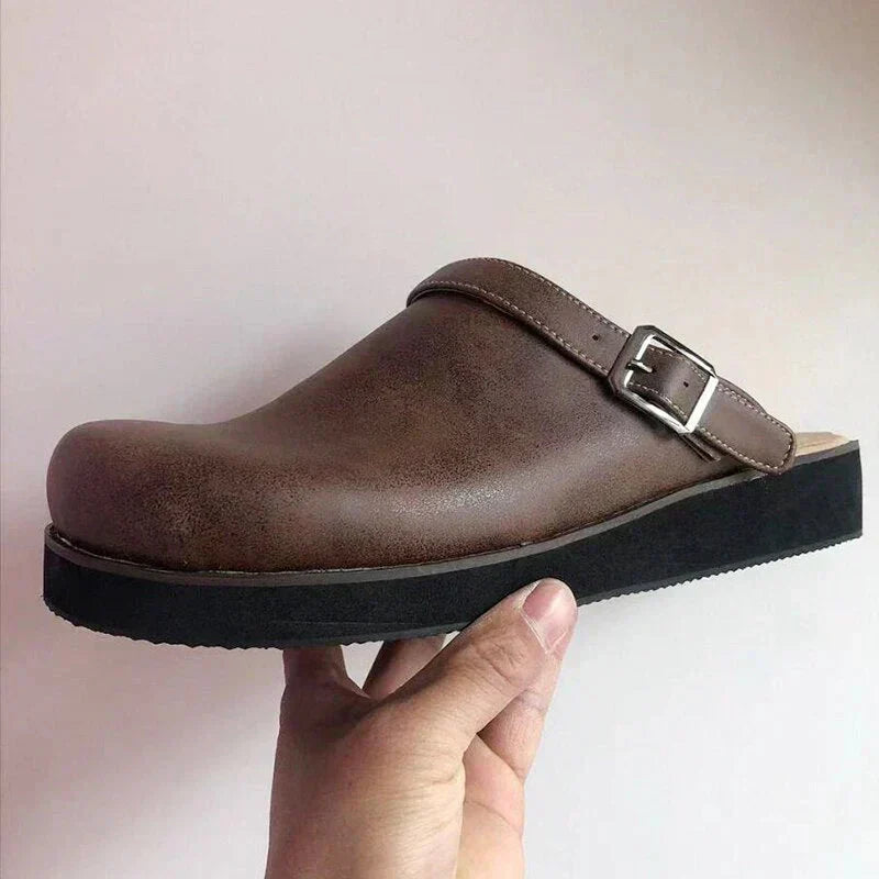 Men's Leather Slippers | Platform