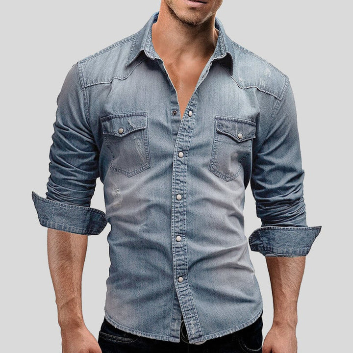 Men's Long Sleeve Button-Up Shirt | with Chest Pockets