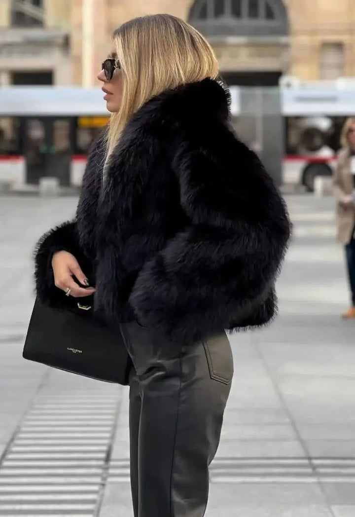 Women's Short Winter Jacket | Faux Fur