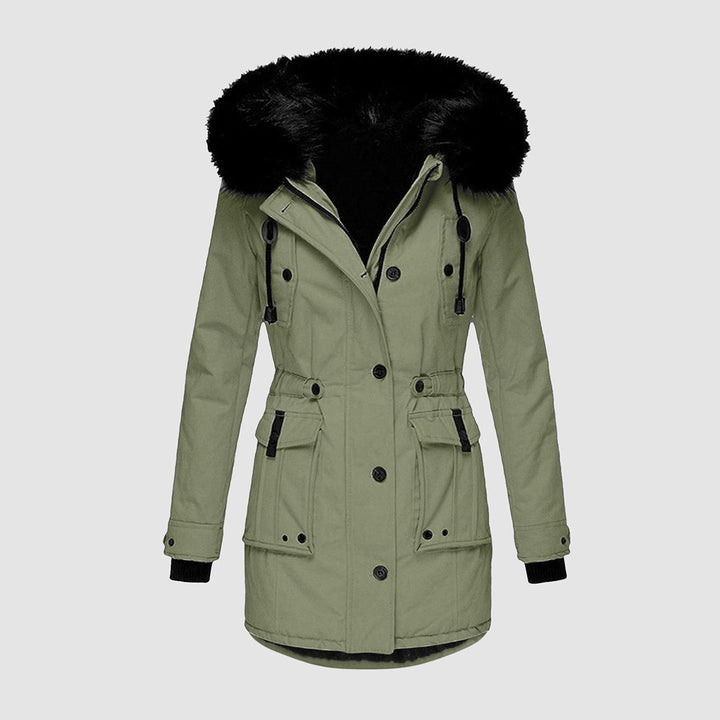 Women's Long Winter Jacket | With Faux Fur Trim