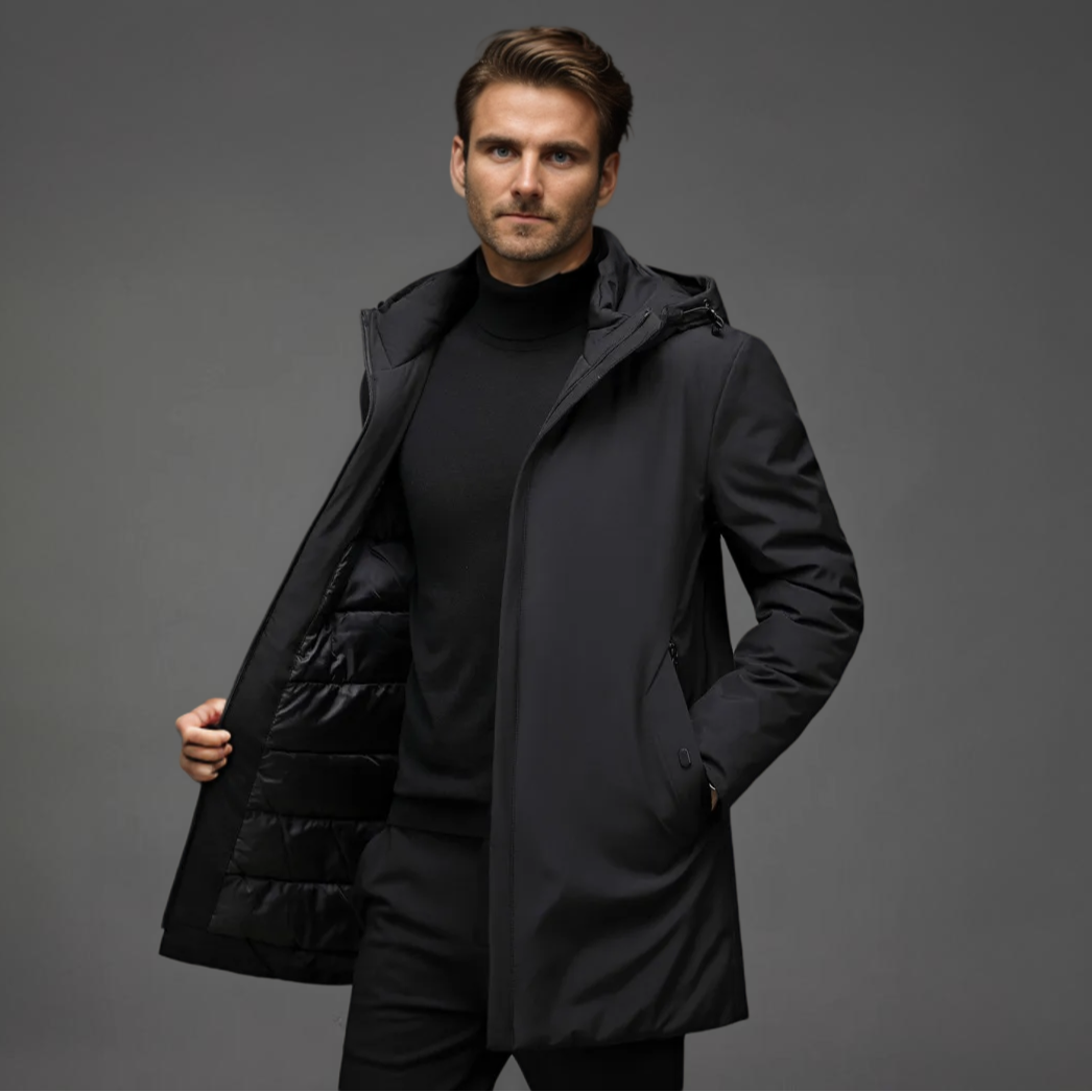 Men's Modern Long Winter Jacket | Warm