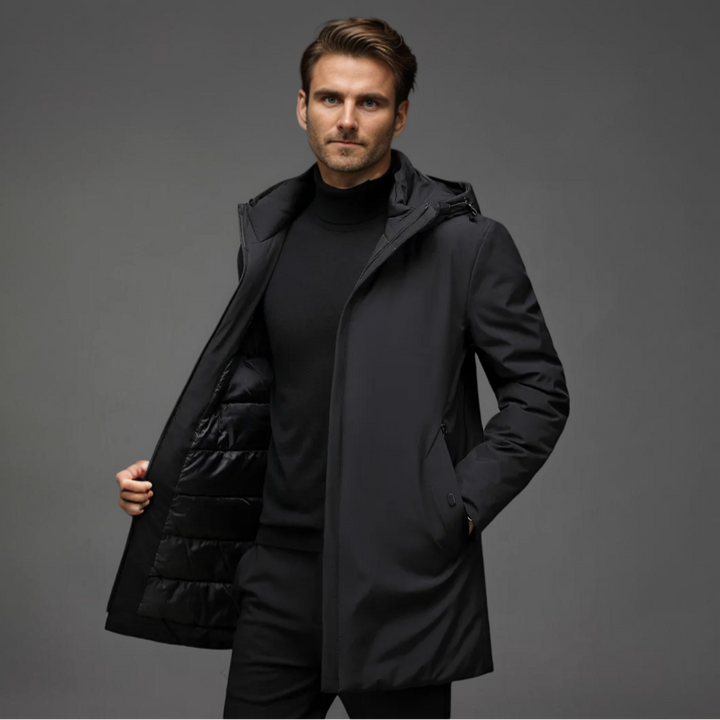 Men's Modern Long Winter Jacket | Warm