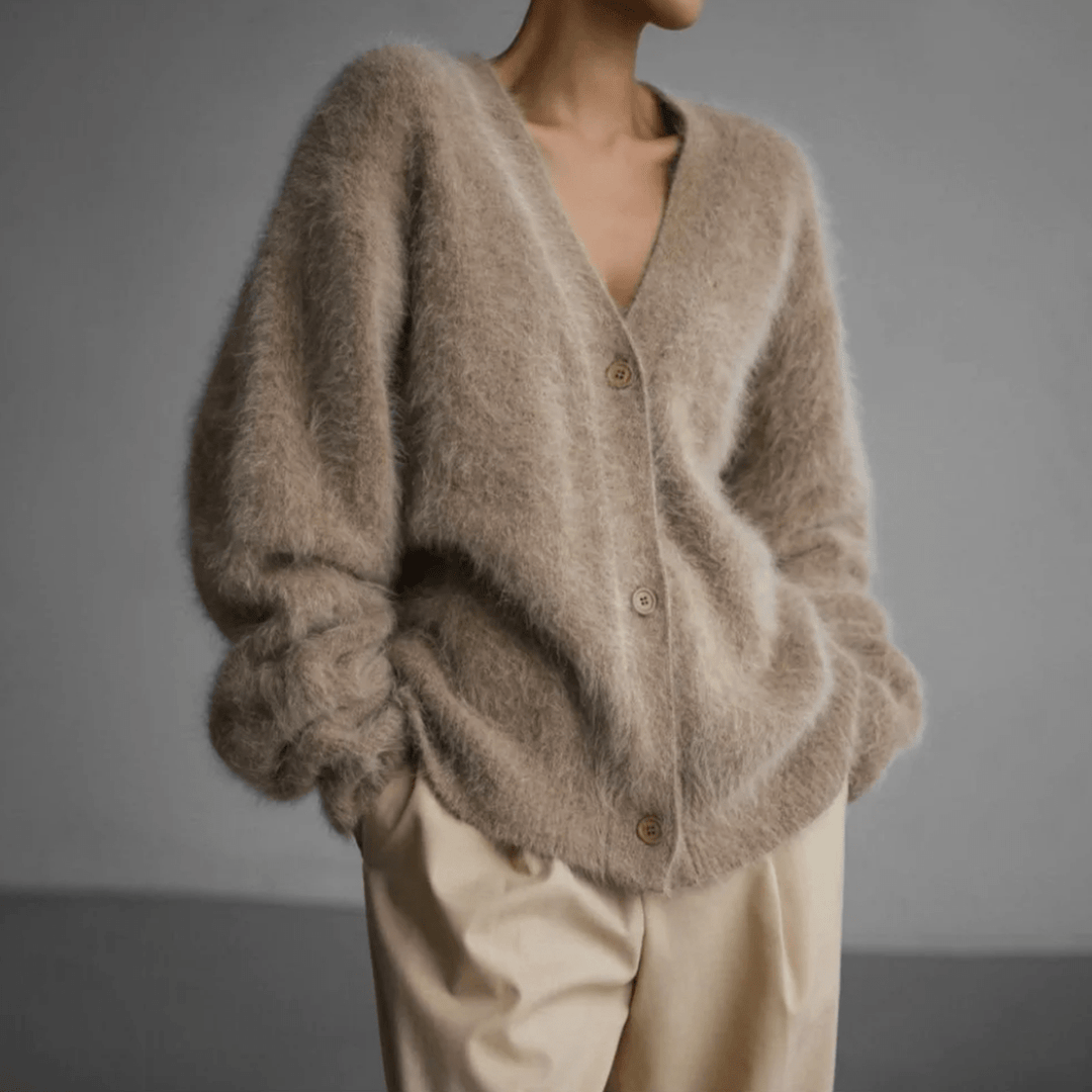 Women's Knit V-Neck Cardigan | Oversize