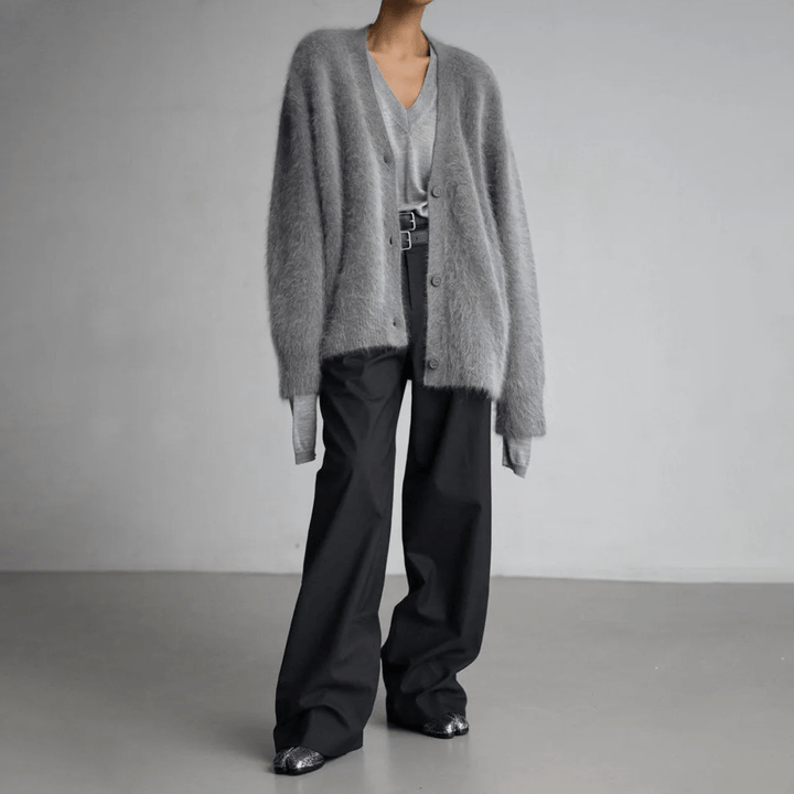 Women's Knit V-Neck Cardigan | Oversize