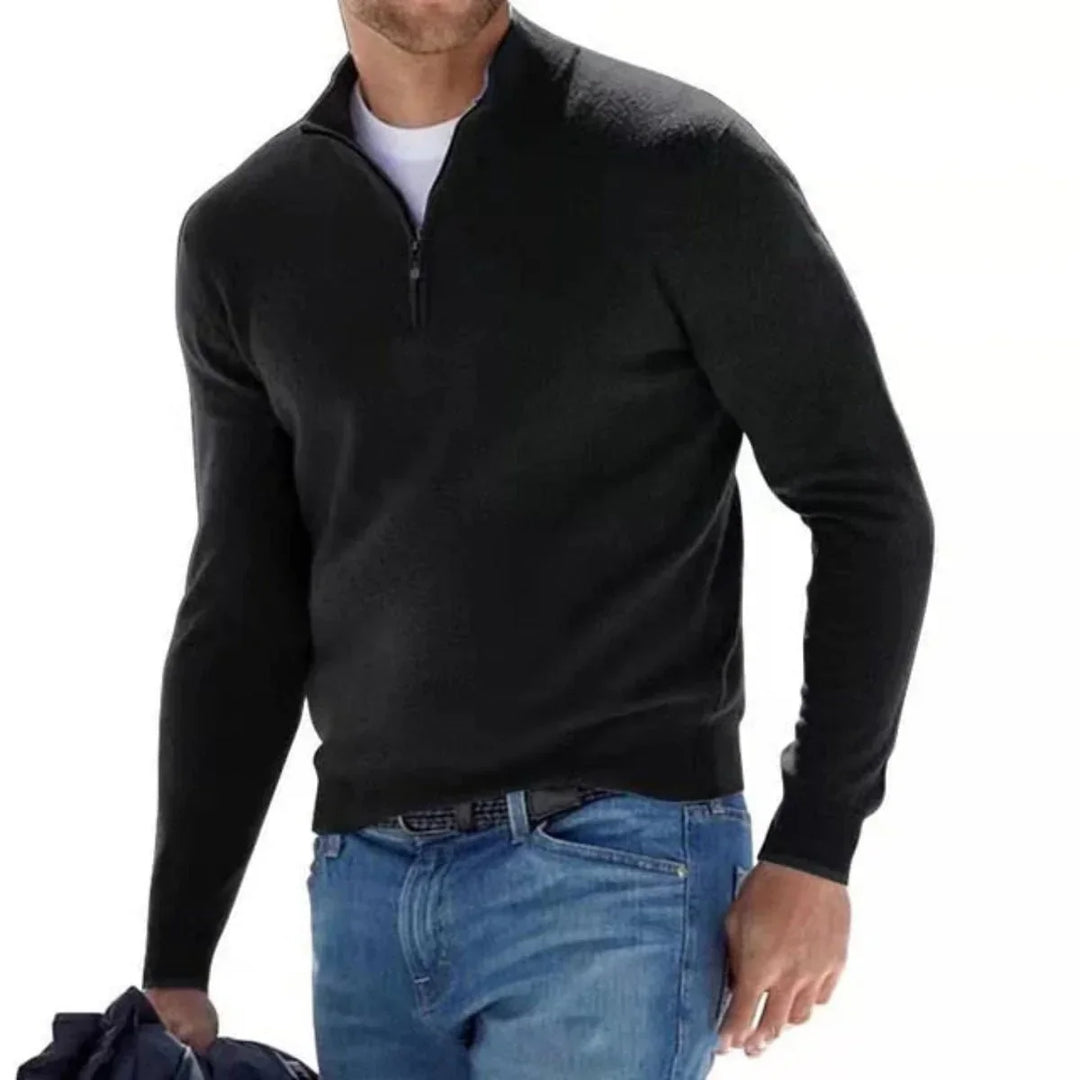 Men's Half Zipper Sweater | Wool