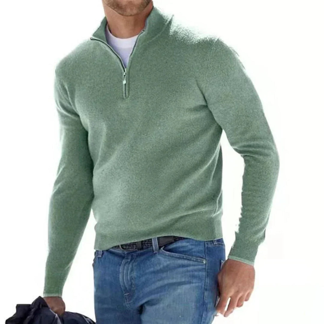 Men's Half Zipper Sweater | Wool