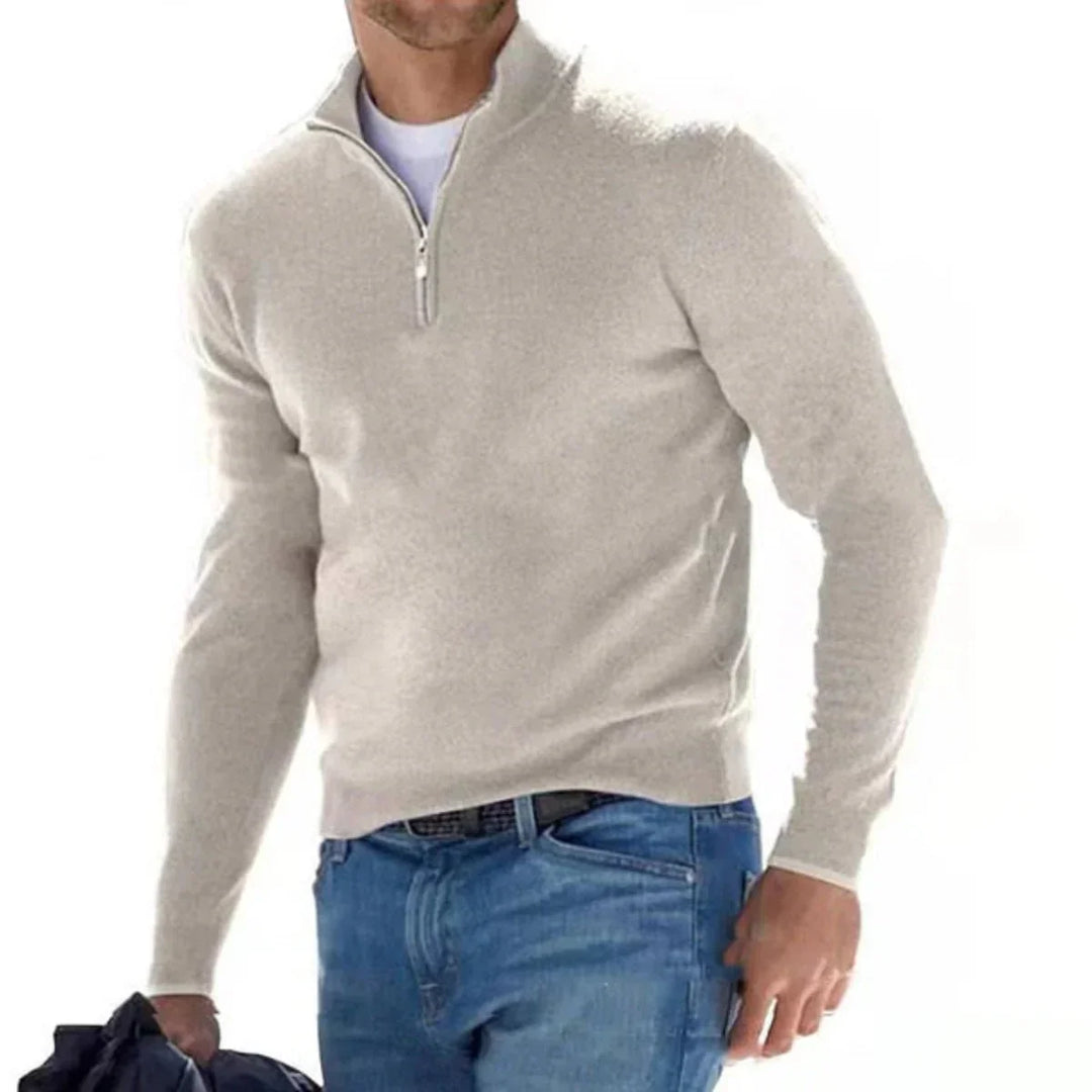 Men's Half Zipper Sweater | Wool