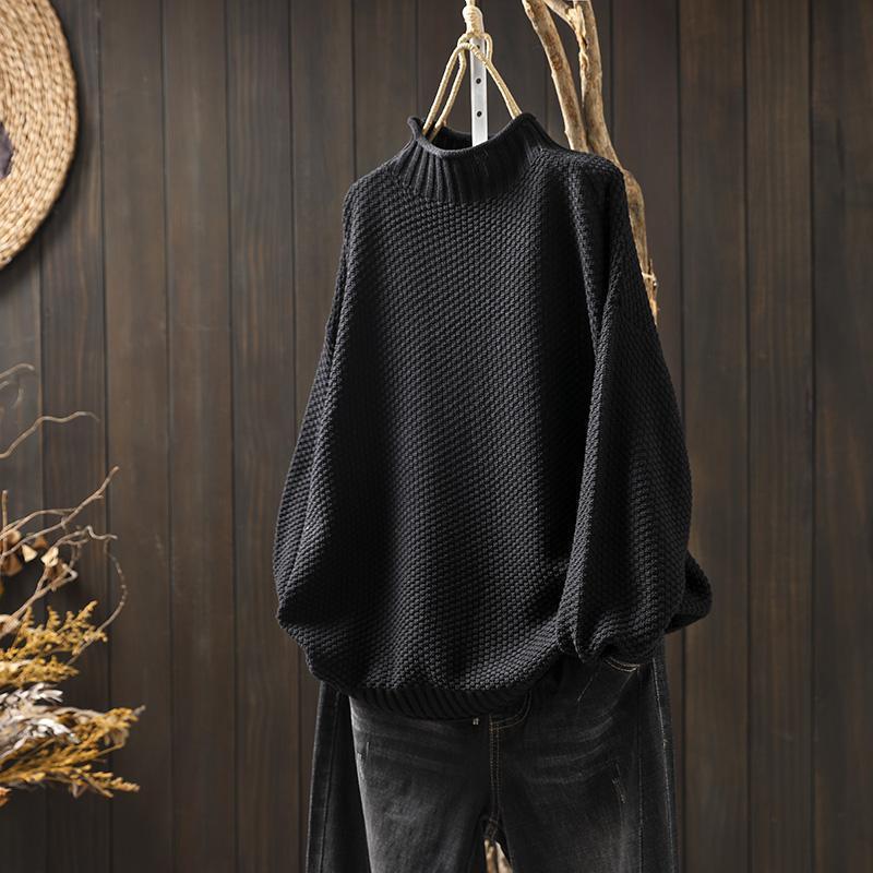 Women's Knitted Sweater | Half Turtleneck