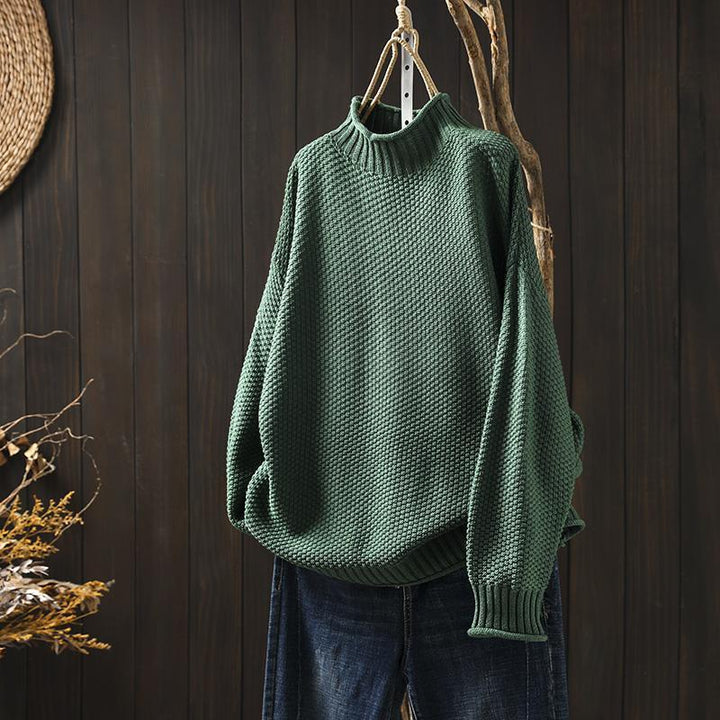 Women's Knitted Sweater | Half Turtleneck