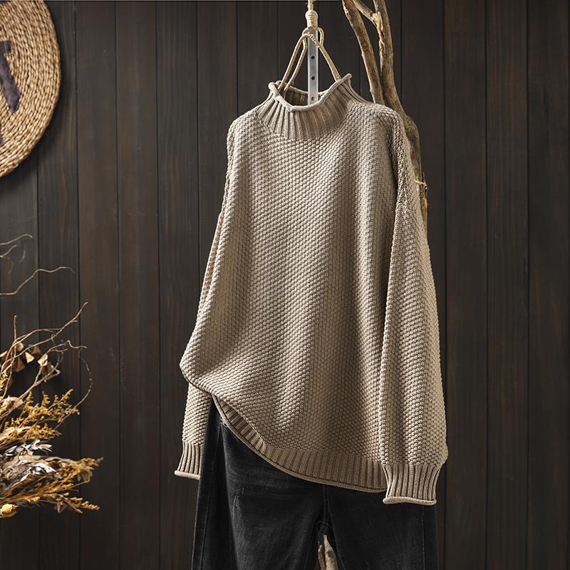 Women's Knitted Sweater | Half Turtleneck