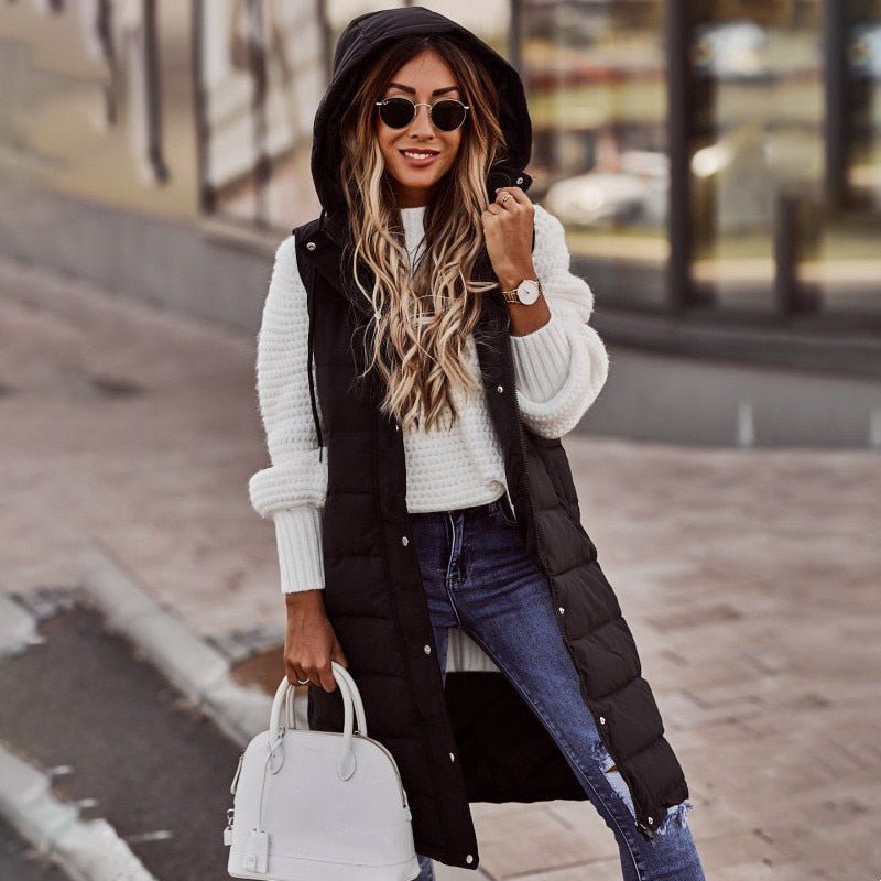 Women's Quilted Vest Winter Jacket | Long