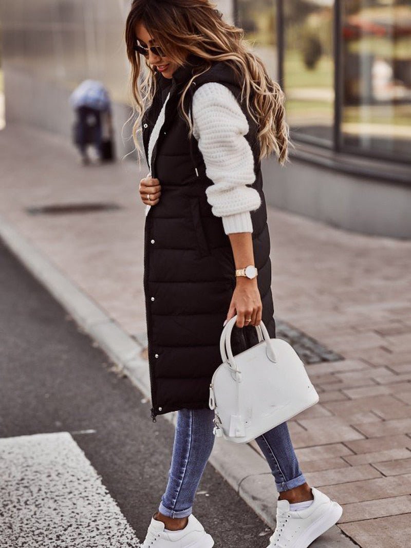 Women's Quilted Vest Winter Jacket | Long