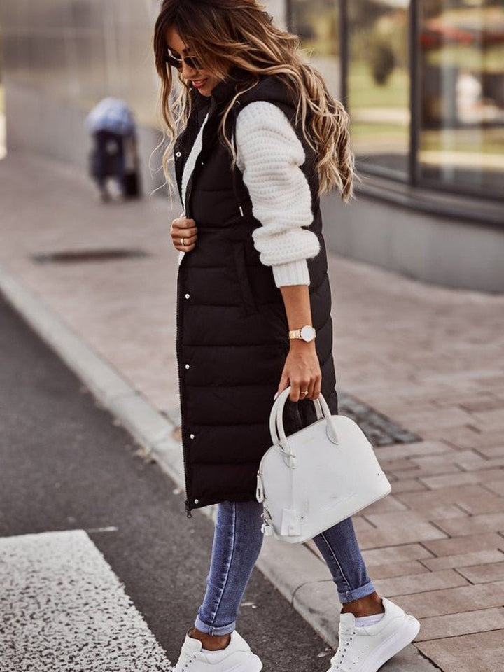 Women's Quilted Vest Winter Jacket | Long
