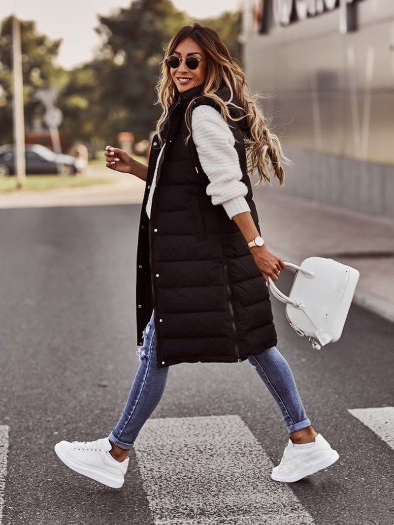 Women's Quilted Vest Winter Jacket | Long