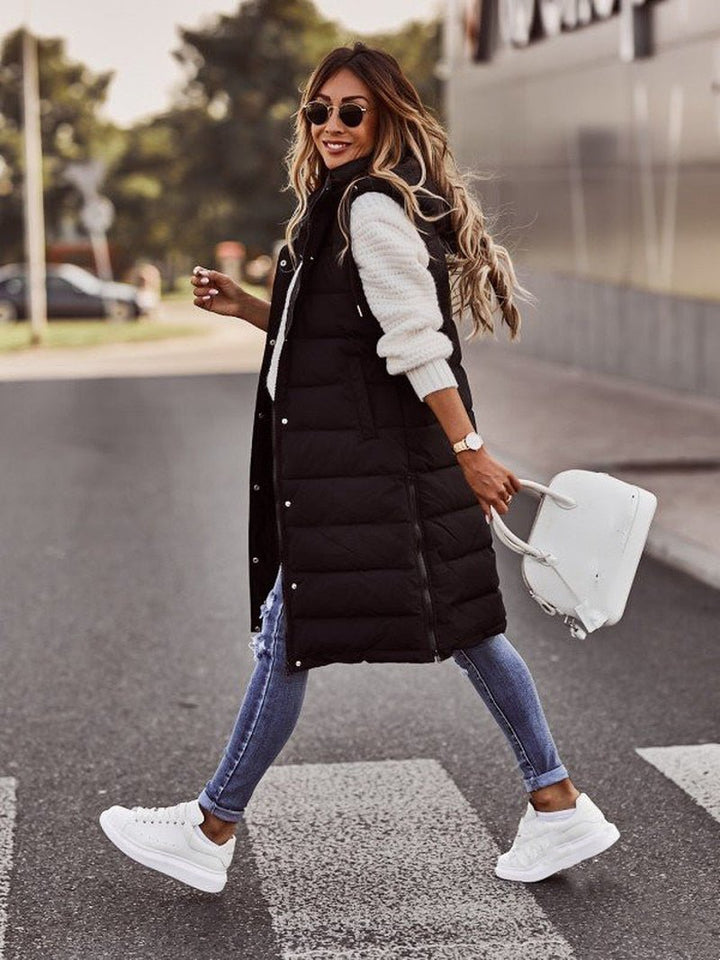 Women's Quilted Vest Winter Jacket | Long
