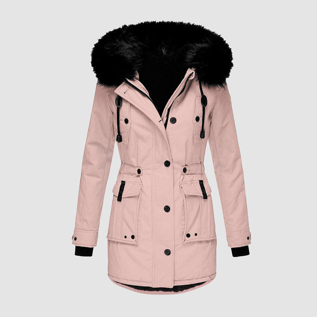 Women's Long Winter Jacket | With Faux Fur Trim