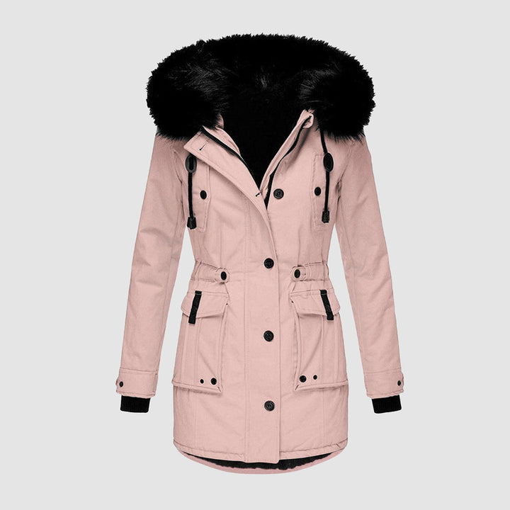 Women's Long Winter Jacket | With Faux Fur Trim