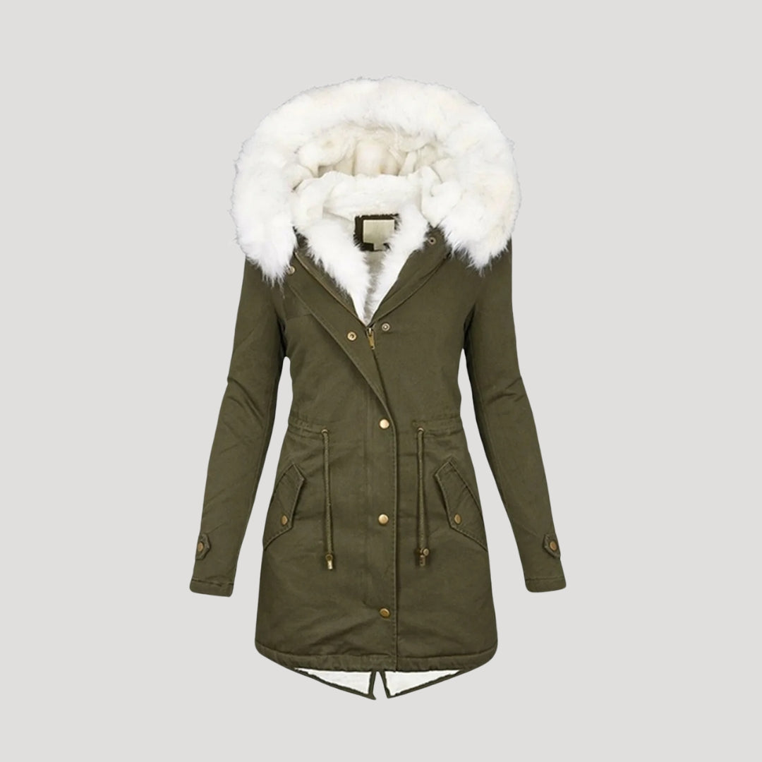 Women's Winter Parka Puffer Jacket | Belted Design