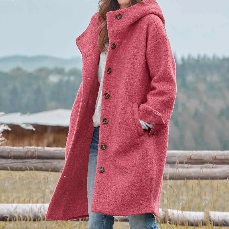 Women's Elegant Long Winter Jacket | Warm