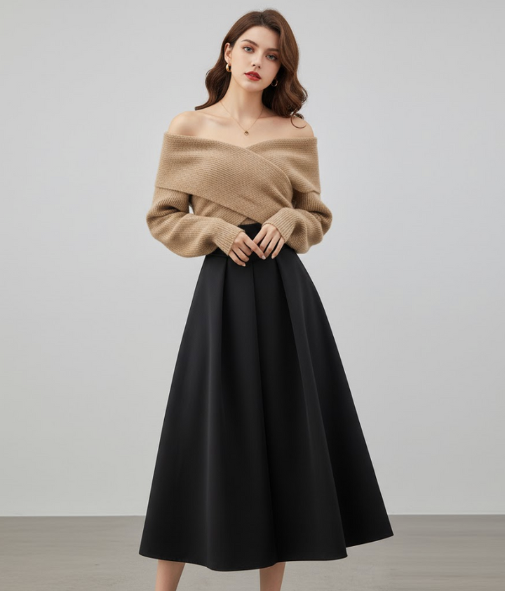 Women's Winter Sweater and Maxi Skirt | Outfit