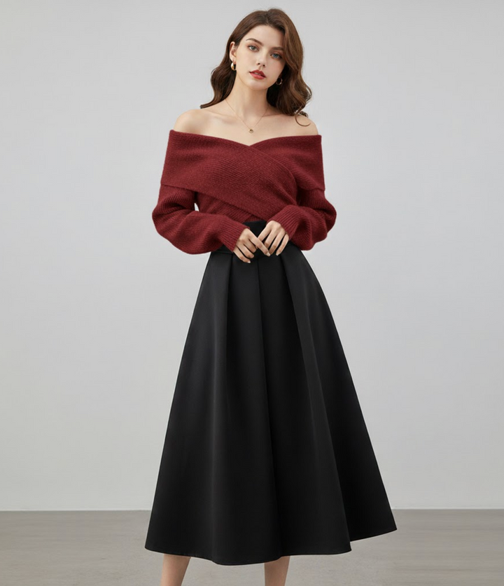 Women's Winter Sweater and Maxi Skirt | Outfit