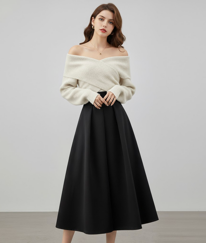 Women's Winter Sweater and Maxi Skirt | Outfit