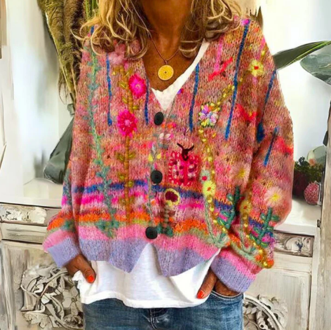 Women's Floral Cardigan | Knit