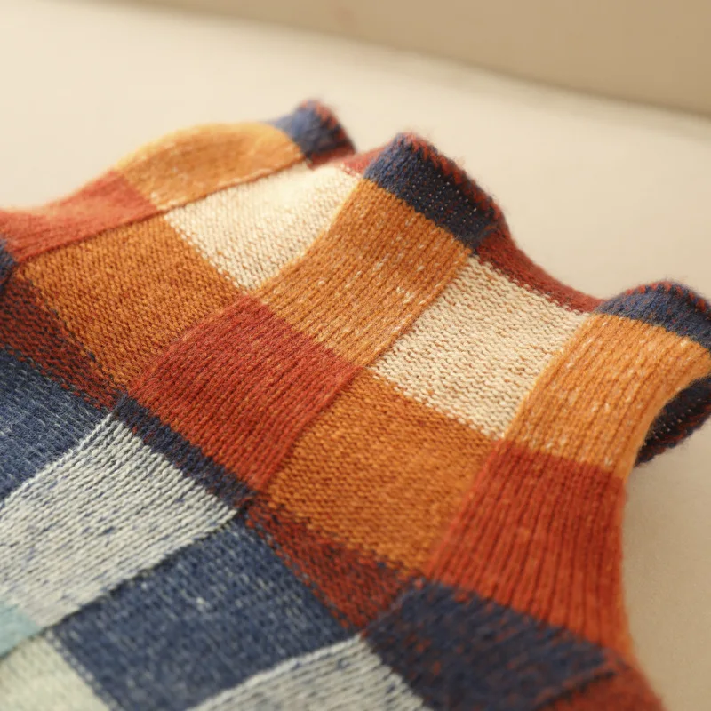 Women's Checked Sweater | Long