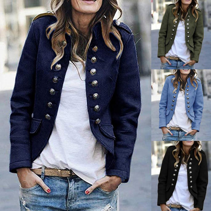 Women's Short Blazer Jacket | Stand Collar