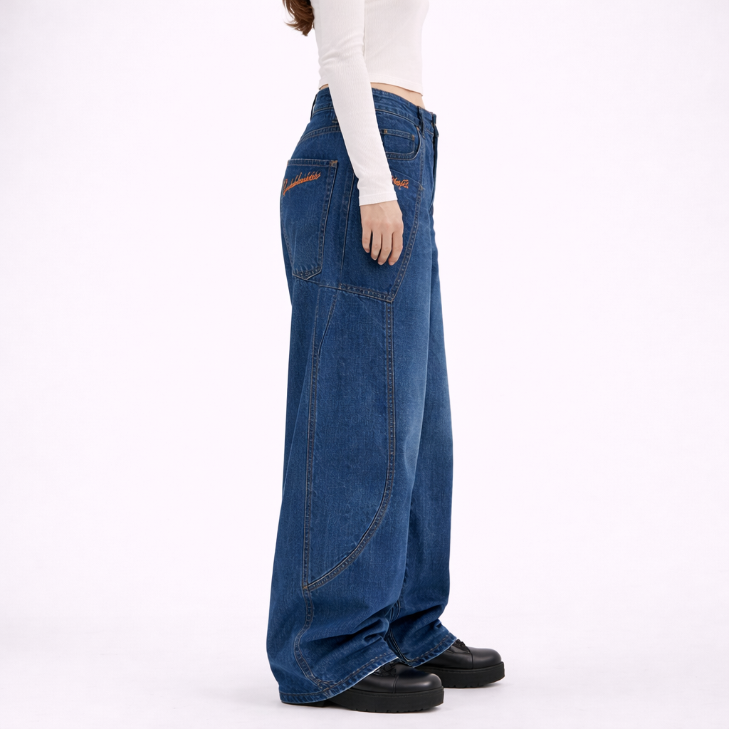 Large Pocket Boyfriend Jeans Women
