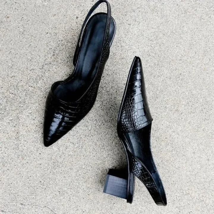 Women's Slingback Pointed Toe Sandals | Chunky Low Heels