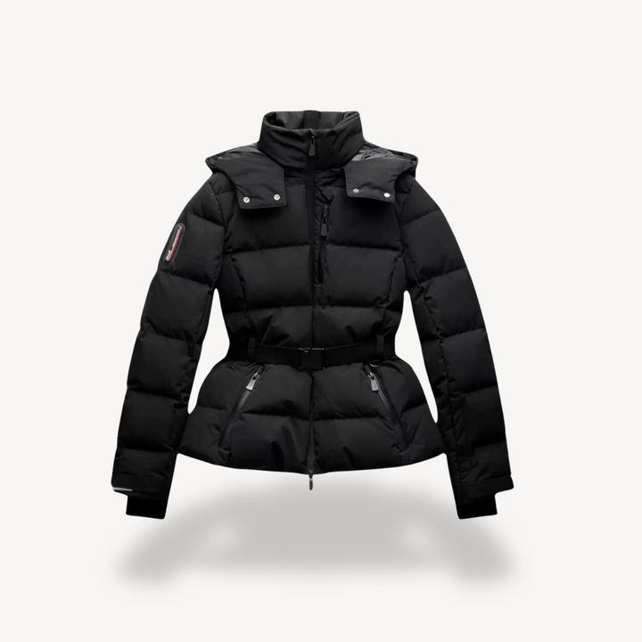 Women's Belted Puffer Jacket | Black