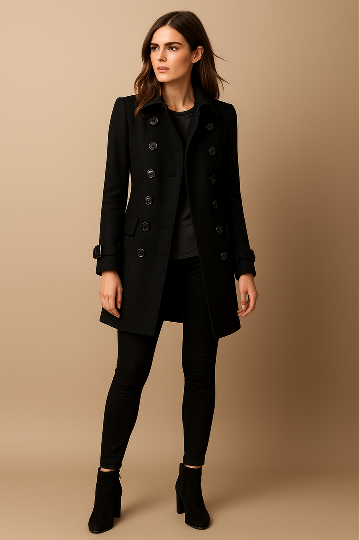 Women's Double-Breasted Coat | Long