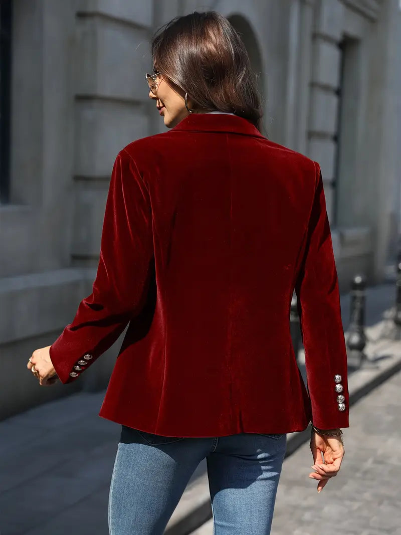 Women's Gold Buttons Blazer | Lapels