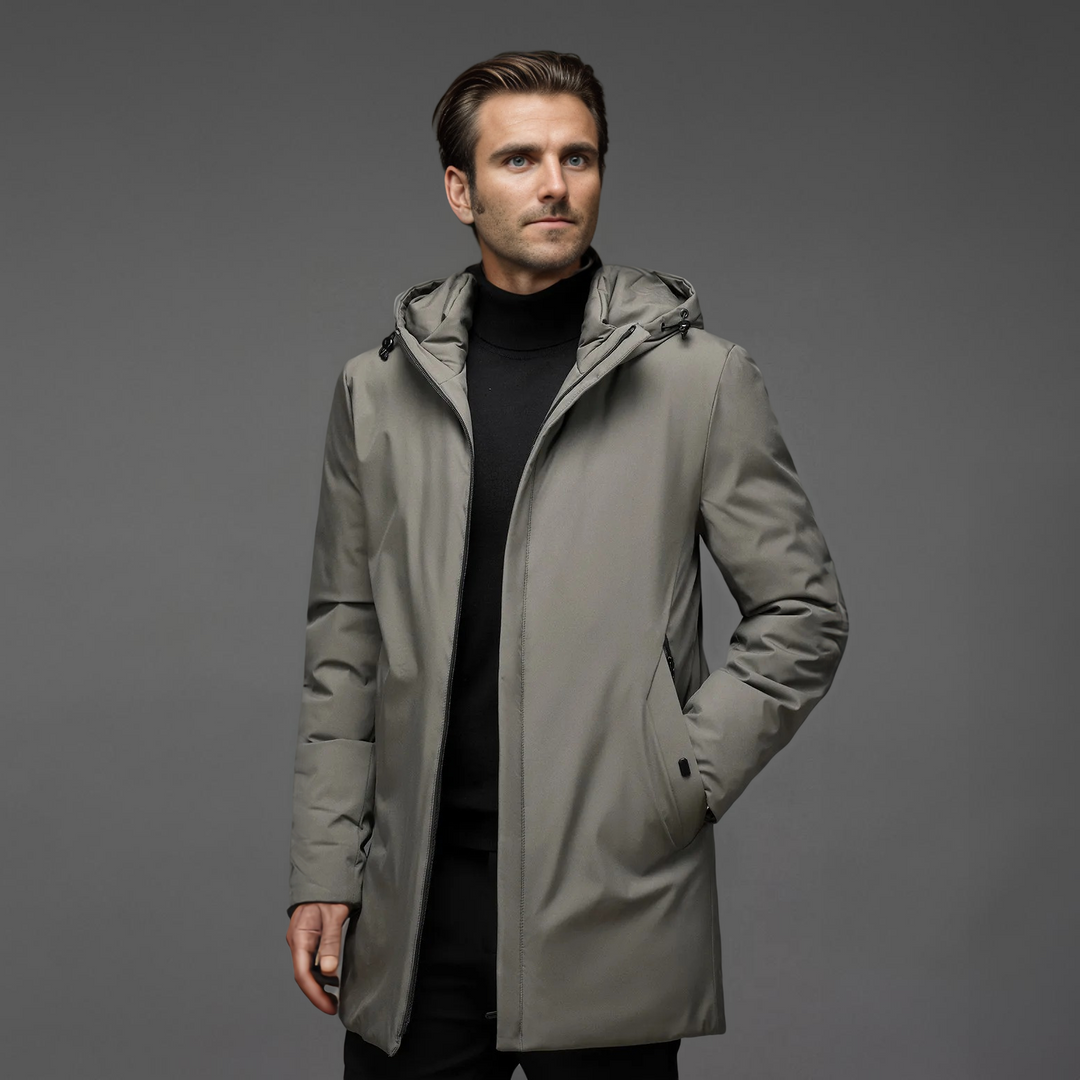 Men's Modern Long Winter Jacket | Warm