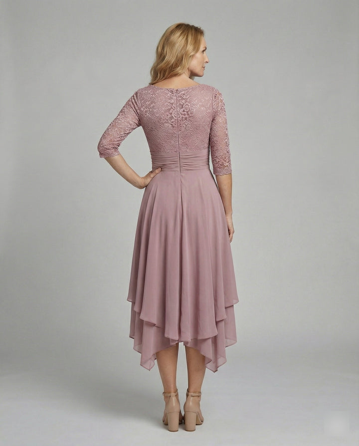 Women's Midi Evening Dress | 3/4 Sleeves
