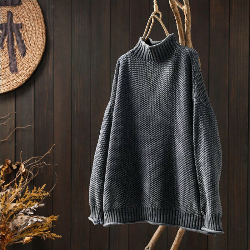 Women's Knitted Sweater | Half Turtleneck
