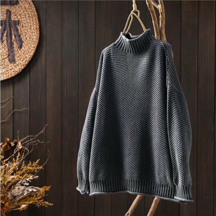 Women's Knitted Sweater | Half Turtleneck