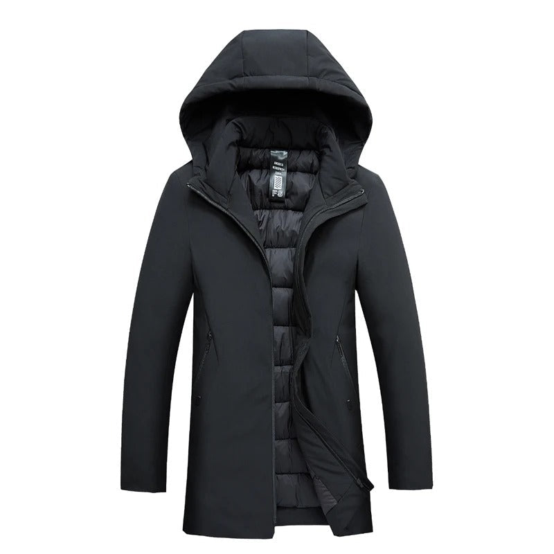 Men's Modern Long Winter Jacket | Warm