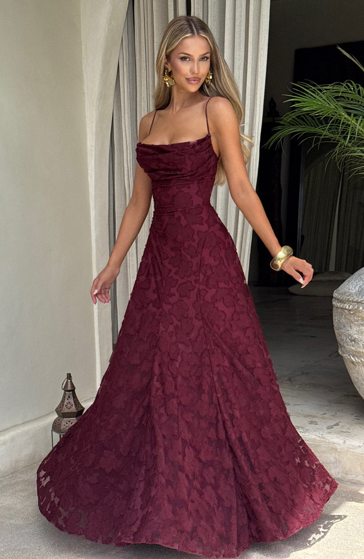 Women's Spaghetti Strap Wedding Guest Dress | Maxi