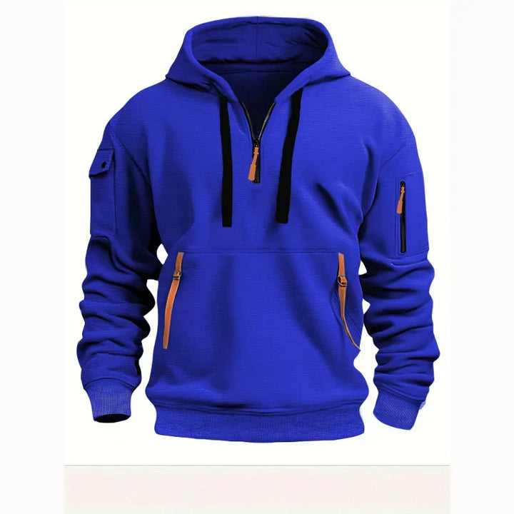 Men's Multiple Zipper Pockets Hoodie | Sports