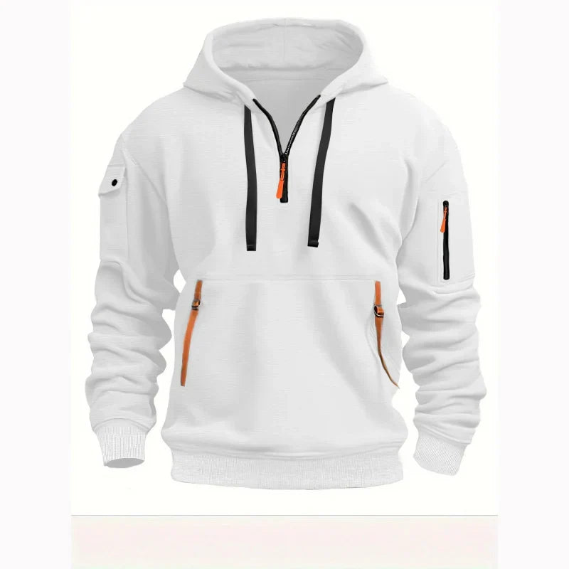 Men's Multiple Zipper Pockets Hoodie | Sports